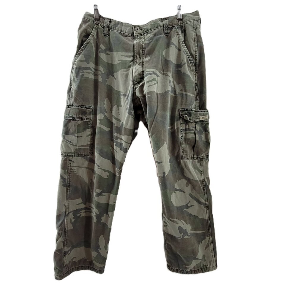 Wrangler Fleece Lined Cargo Pants Men's 38x30 Camo Utility Warm Outdoor Gorpcore